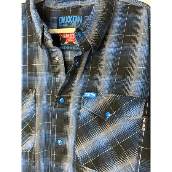 Dixxon Flannel Company Combustion FR Plaid Shirt Men’s 4X Blue Black Button-Up - Picture 4 of 9